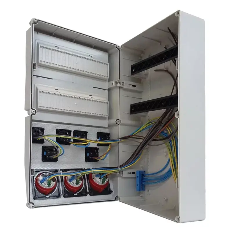 TP Electric Ipari doboz szerelt 300x540mm,IP54,6x(2P+F) + 3x(5P16A), 2x13modul VEZETÉKELVE (3321-600-0503) 3321-111-0001 Árcsökkenés