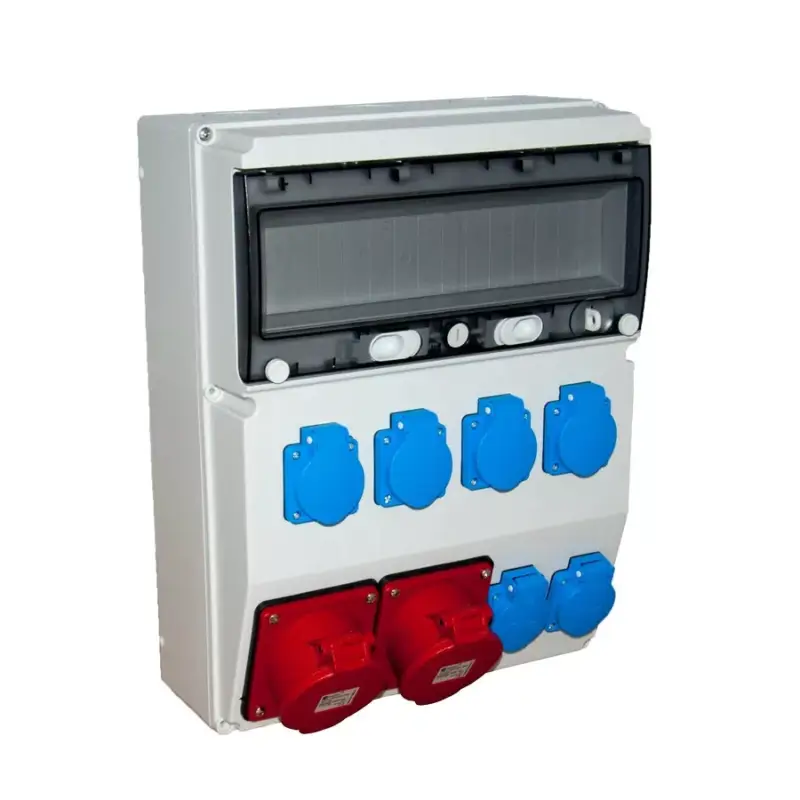 Olcsó TP Electric Ipari doboz szerelt 300x400mm, IP44, 2x(5P32A) + 6x(2P+F), gyorscsatlakozós aljzatokkal 3360-600-0702HH