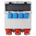 TP Electric Szerelt ipari doboz 300x340 mm, IP44, 4x(1P16A)+3 x(5P32A), 14 modulos 3600-400-0703 Utolsó esély