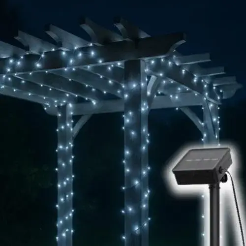 Home SLC100WH szolár fényfüzér, 100db hidegfehér LED, 7m hosszúság, zöld vezeték, kültéri kivitel Kihagyhatatlan ajánlat