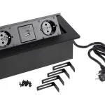 Nézd meg most Strong Elektromos aljzat 2x 230V, 2x USB A/C, Schuko, 265x130x68 mm fekete 405246