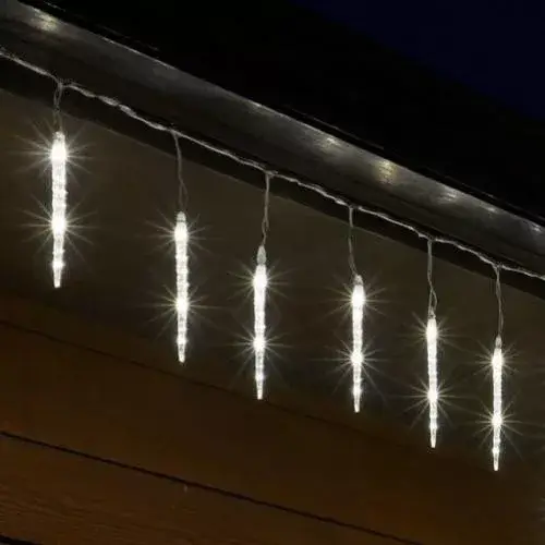 Vásárlói kedvenc HOME KJL288 jégcsap fényfüzér, 3,5m hosszú, 288db hidegfehér SMD LED, 8db jégcsap/36db LED, hálózati adapter, kül- és beltéri kivitel