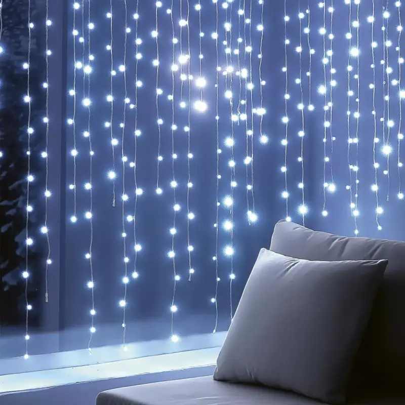 HOME KIN168DWH DOT LED-es fényfüggöny, 168 db hidegfehér DOT LED, állófényű, átlátszó vezeték, 12x14 LED, beltéri adapteres kivitel Akciós ár