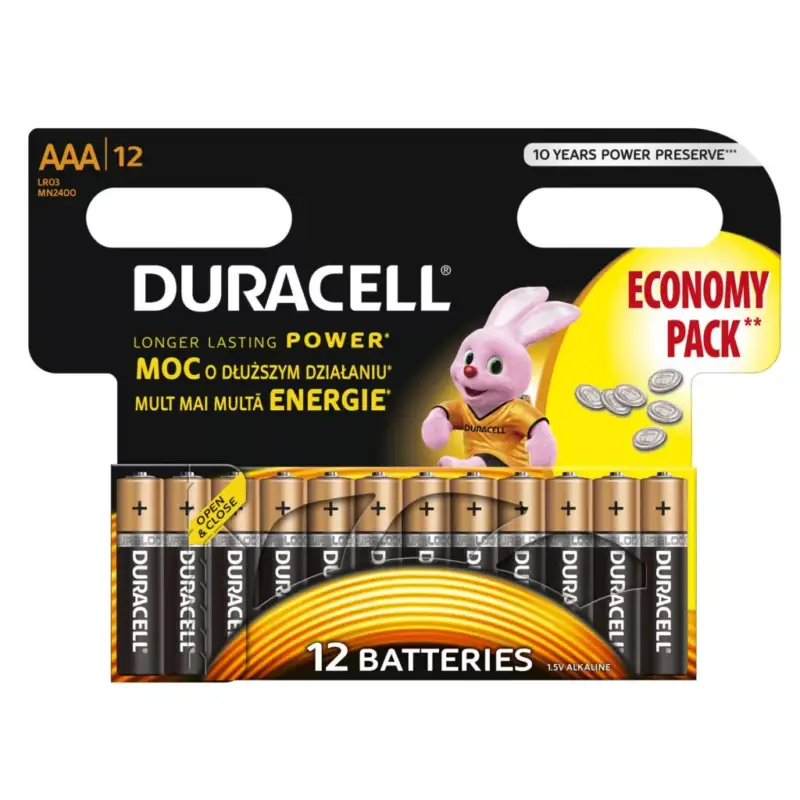 Duracell LR03 10PP100006 AAA alkáli elem, 1,5 V feszültség, 12db/bliszter Utolsó esély