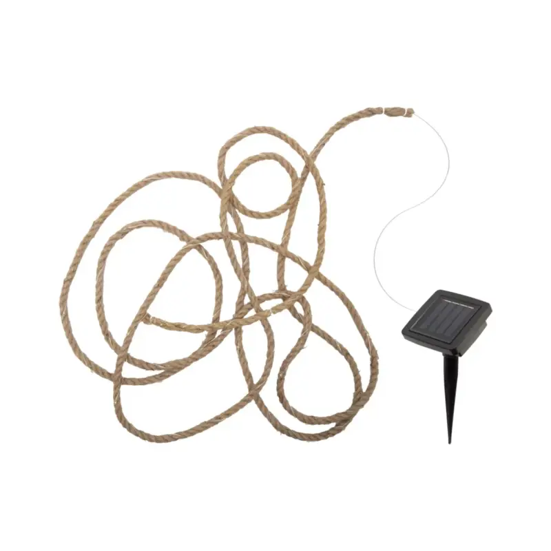 Olcsóbb HOME MXROPE napelemes fényfüzér kötélen, 52 db melegfehér LED, 2 üzemmód, 5 méter hosszú, cserélhető akkumulátor