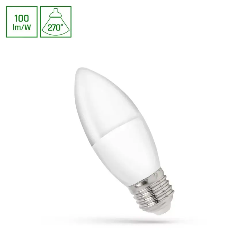 E27 LED-fényforrás, 1 W, Hideg fehér CW 6000K 100lm, WOJ14456 SpectrumLED Ajánlat
