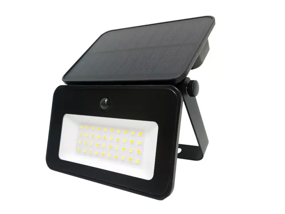 Szezonális akció FLOWLITE napelemes LED-reflektor, 120°, IP65, 20 W, Szabályozható színhőmérséklet, fekete LL-211346 SpectrumLED