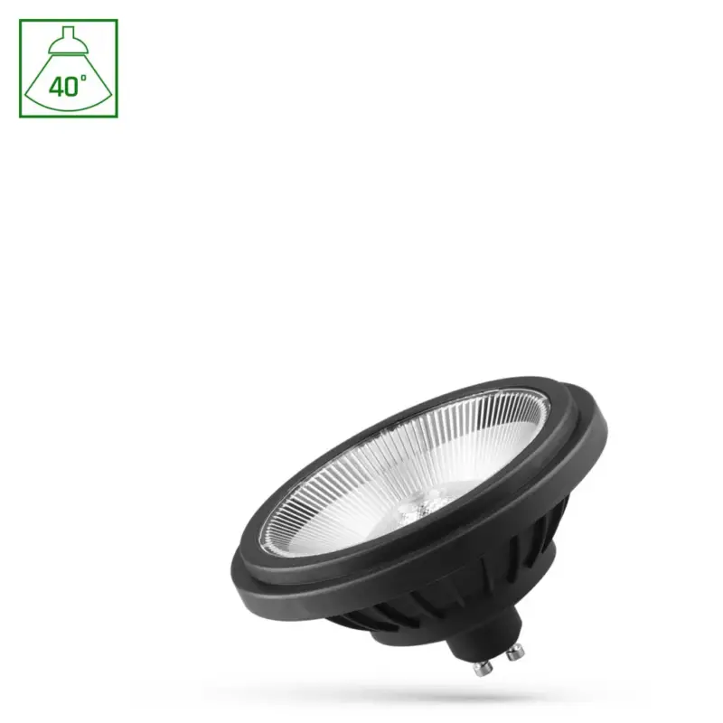 Biztonságos fizetés AR111 GU10 LED-fényforrás, 14 W, Meleg fehér, fekete WW 2700K 1200lm, WOJ16847 SpectrumLED