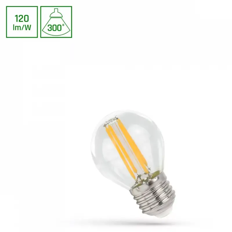 E27 LED-fényforrás, 5,5 W, filament, Meleg fehér WW 2700K 660lm, WOJ14396_5_5W SpectrumLED Legjobb ár