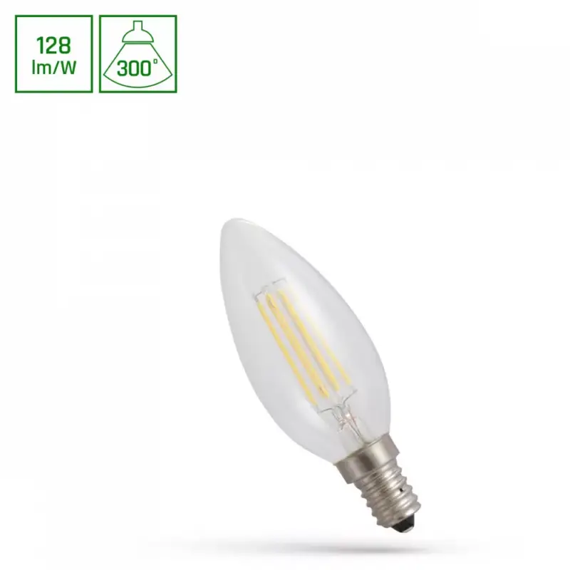 Ne maradj le E14 LED-fényforrás, 5,5 W, filament, Meleg fehér WW 2700K 700lm, WOJ14387_5_5W SpectrumLED
