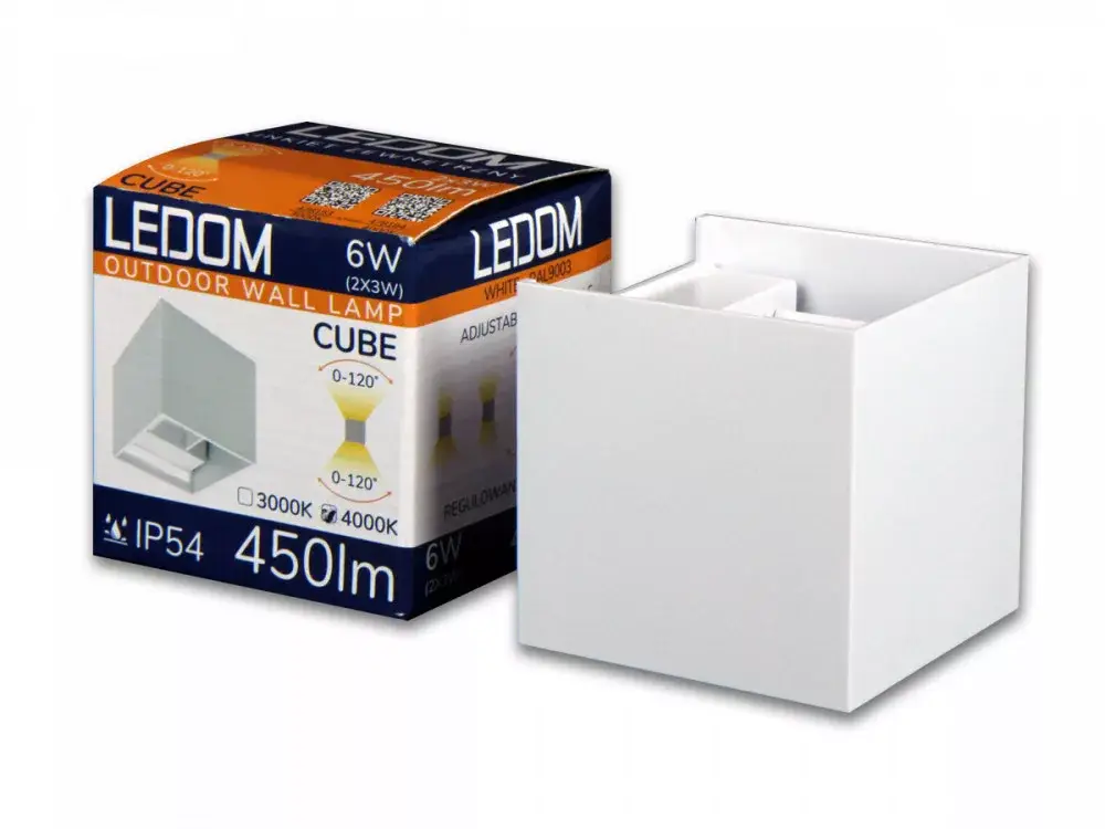 Árcsökkenés LED line LITE LED outdoor wall lamp 2x3W 3000K IP54 white CUBE LL-478153 SpectrumLED