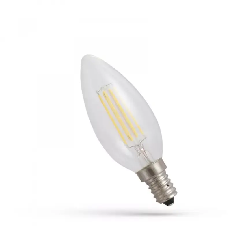 Legnépszerűbb E14 LED-fényforrás, 6 W, filament, Meleg fehér WW 1800K 540lm, WOJ14650 SpectrumLED