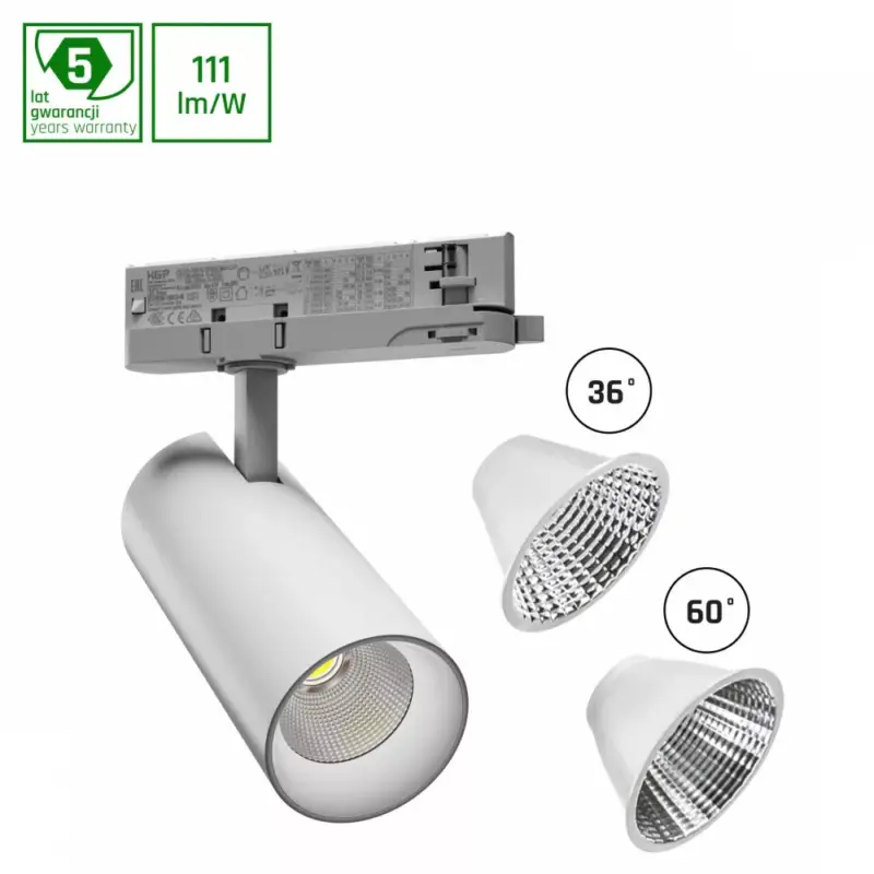 Korlátozott ajánlat ANDROMEDA Ra>90 15-27W WW 230V 36, 60deg IP20 74x170x170 white 5y warranty with power change SLI033022WW_PW SpectrumLED