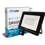 DRAGO mozgásérzékelős LED-reflektor, 90°, IP44, 100 W, Természetes fehér, fekete LAB-17-0000-14 SpectrumLED Outlet