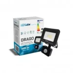 Biztonságos fizetés DRAGO mozgásérzékelős LED-reflektor, 90°, IP44, 20 W, Természetes fehér, fekete LAB-17-0000-11 LED Labs