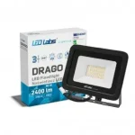 Azonnali szállítás DRAGO LED-reflektor, 90°, IP65, 30 W, Természetes fehér, fekete LAB-17-0000-09 LED Labs