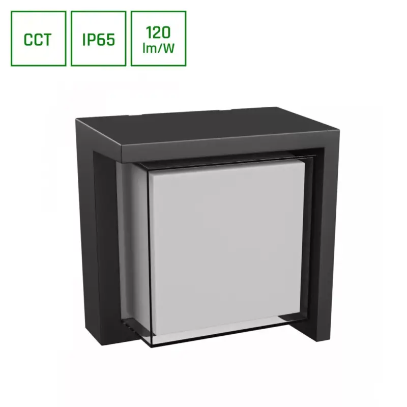 VERTO SQUARE EDGE 10W CCT 230V 160/120DEG IP65 160X160X100MM BLACK SLI003074CCT_PW SpectrumLED Végkiárusítás