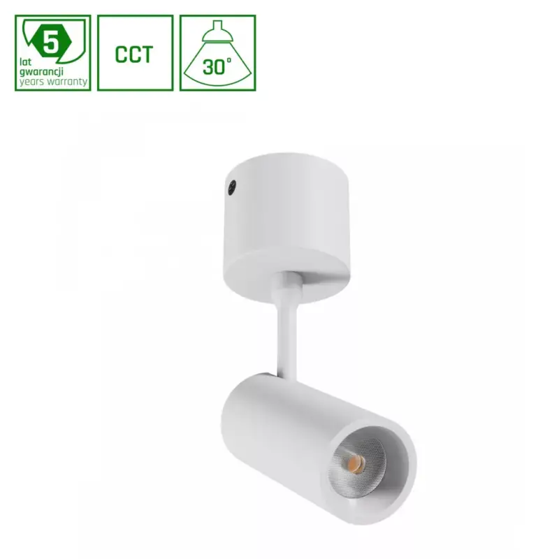 SPOT M OPRAWA NATYNKOWA 10W CCT 230V 30st IP20 śr.44 x145x205mm BIAŁY 5 LAT GW. SPECTRUM WLD20017_CCT SpectrumLED Ajánlat