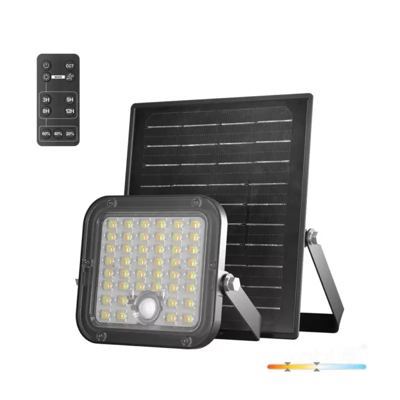 Utolsó esély MHCS napelemes LED-reflektor, 120/60°, IP65, 10 W, Természetes fehér, fekete KOBI-004003 SpectrumLED