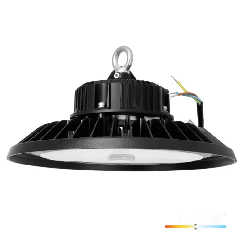 RIO PRO Csarnokvilágító, 120°, IP66, IK10, 150 W, Természetes fehér, fekete, 5 év garancia KOBI-001841 KOBI Népszerű