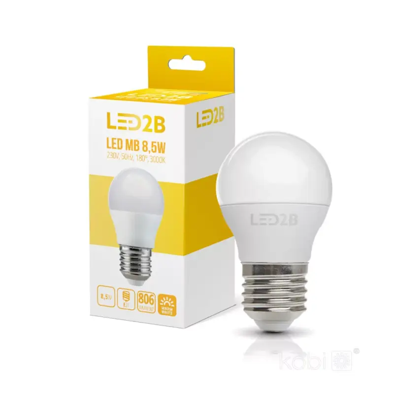 Kedvezmény E27 LED-fényforrás, 9 W, Meleg fehér WW 3000K 806lm, KOBI-001292 KOBI