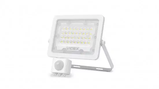 Szezonális akció VIDEX mozgásérzékelős LED-reflektor, 90°, IP65, 30 W, Természetes fehér, fehér LAB-17-0000-29 LED Labs