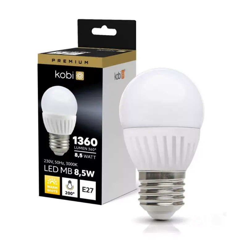 Azonnali szállítás E27 LED-fényforrás, 8.5 W, Meleg fehér WW K lm, KOBI-004461 SpectrumLED