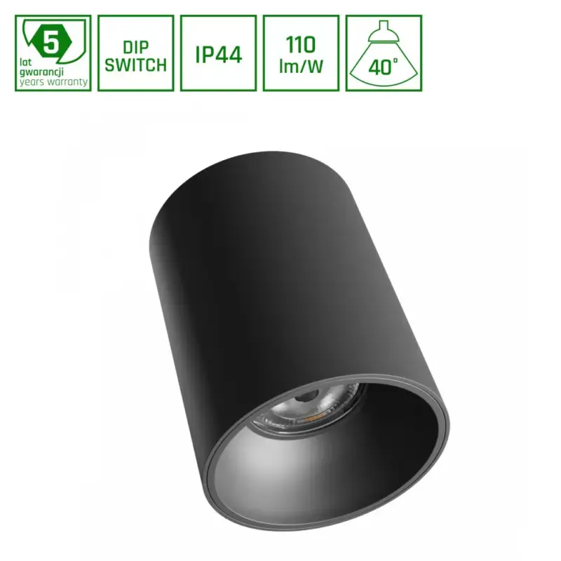 ORBITO SURFACE 14-27W WW 230V 40ST IP44 UGR<19 RA90 FI115X152MM BLACK ROUND 5Y SLI043039WW_PW SpectrumLED Alacsony ár