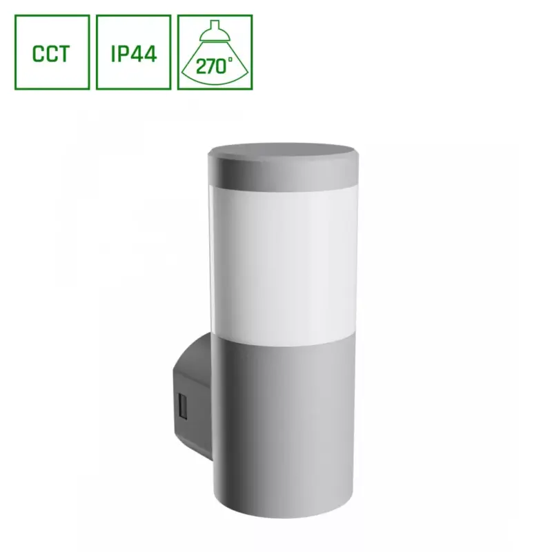 STELLA COLUMN WALL GU10 6W CCT 230V 270DEG IP44 IK08 100X120X245MM GRAY ROUND FACADE LAMP SLI003058CCT_PW SpectrumLED Legkelendőbb