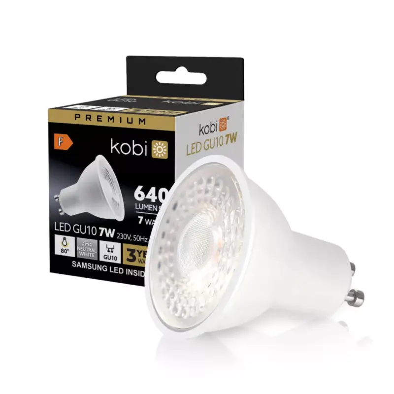 Akció GU10 LED-fényforrás, 7 W, Természetes fehér NW K lm, KOBI-001229 SpectrumLED