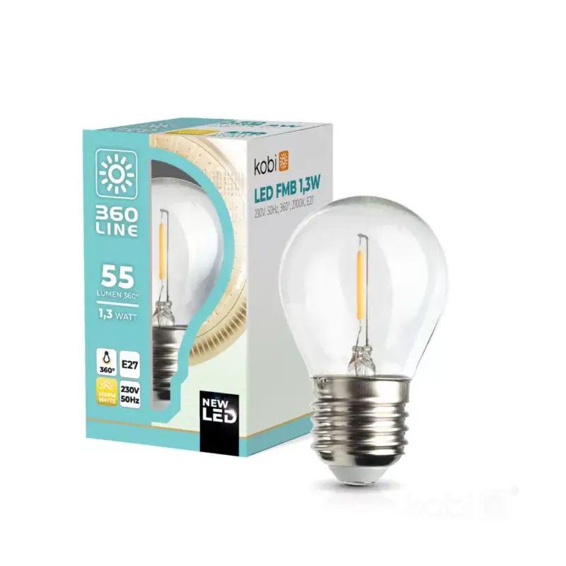 E27 LED-fényforrás, 1 W, filament, Meleg fehér WW K lm, KOBI-001145 SpectrumLED Akciós ár