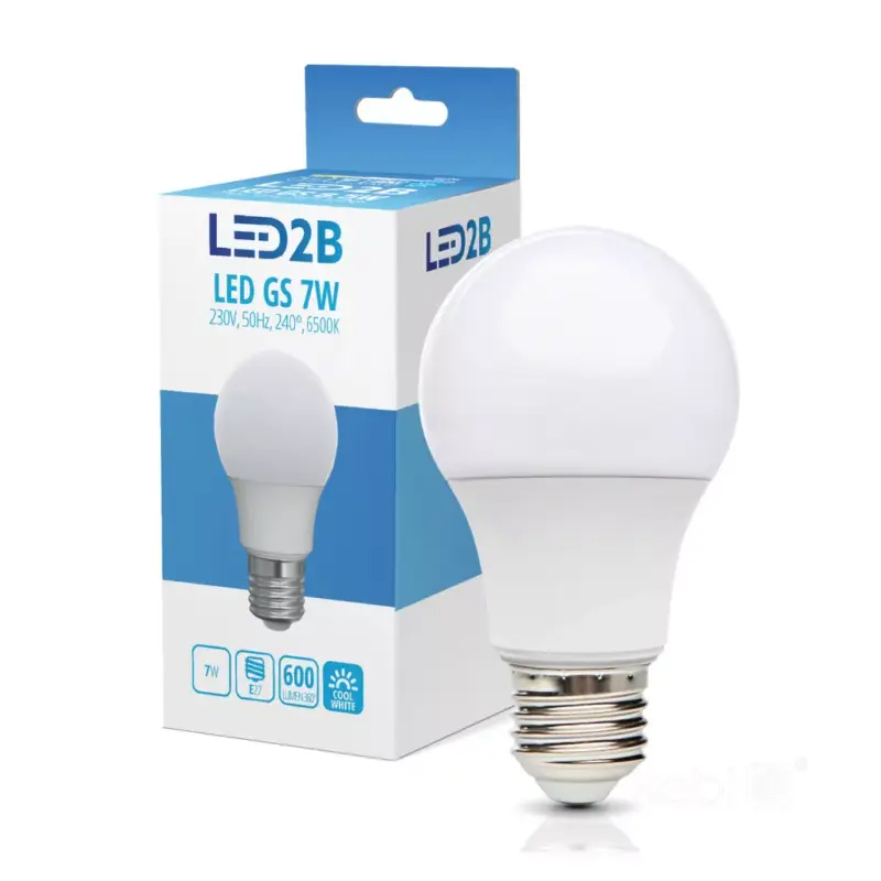 Szuper ajánlat E27 LED-fényforrás, 7 W, Hideg fehér CW 6000K 600lm, KOBI-001270 KOBI