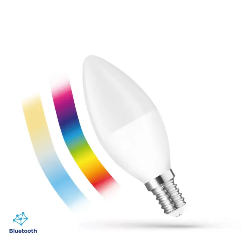 LED CANDLE C38 4,9W E-14 230V RGBW+CCT+DIM BTM SPECTRUM SMART EASY SMART WOJ14629 SpectrumLED Akció