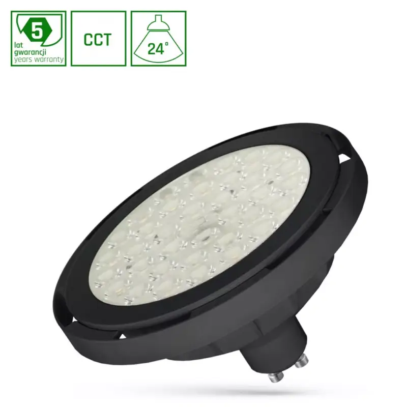 Szuper akció LED AR111 GU10 230V 8.5W SMD 24DEG CCT BLACK SPECTRUM 5Y WARRANTY WOJ16893 SpectrumLED