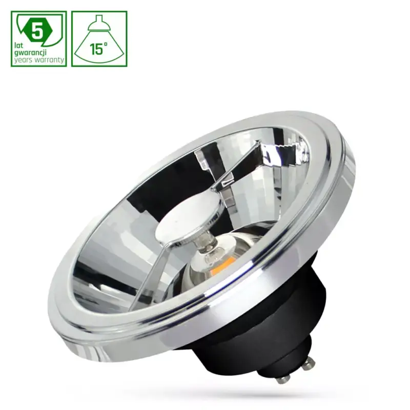 LED AR111 GU10 230V 12W COB 15DEG NW BLACK SPECTRUM 5Y WARRANTY WOJ14571_12W SpectrumLED Outlet