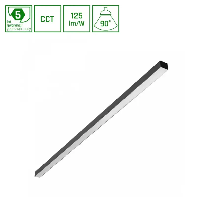 Árcsökkenés ALLDAY BASIC Lineáris lámpa, 50W, 90°, IP20, UGR<19, Szabályozható színhőmérséklet, fekete, 5 év, garancia SLI047307CCT_PW SpectrumLED