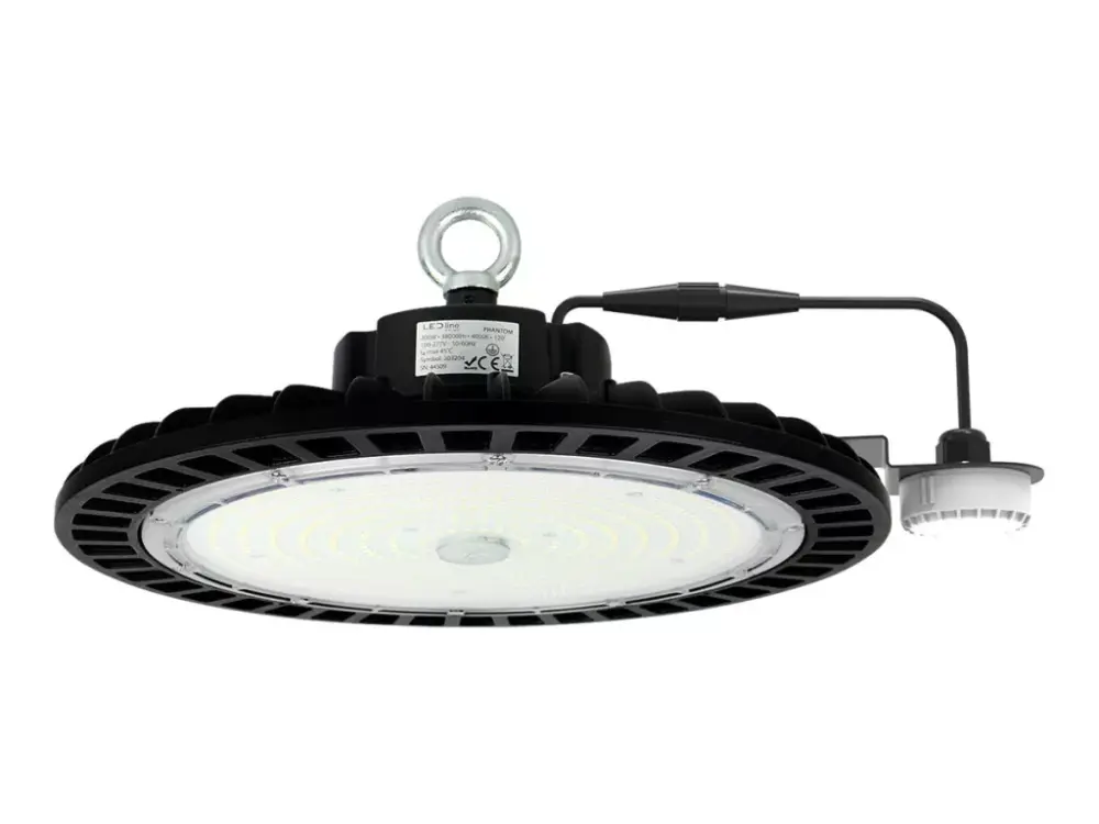 PHANTOM Csarnokvilágító, 120°, IP65, IK08, 200 W, Természetes fehér, fekete, 5 év garancia LL-219267 LED line Ne maradj le