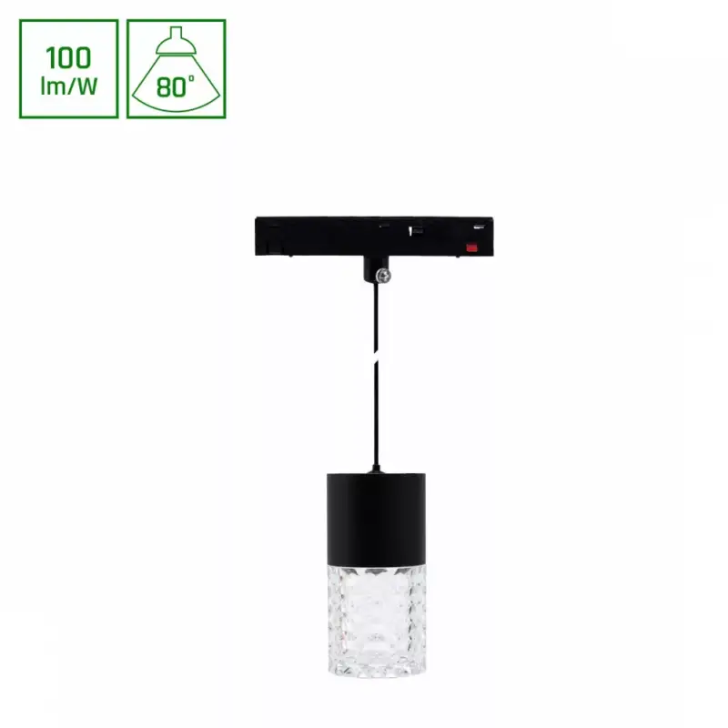 Csak ma SYSTEM SHIFT BASIC - HANGIT CRYDEGAL LUMINAIRE SUSPENDED 55X110MM (1100MM WIRE) 6W 3000K BLACK WLD70015WW SpectrumLED