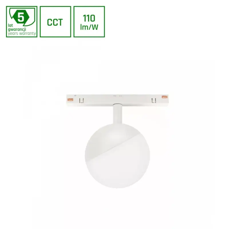SYSTEM SHIFT CCT- GLOBE SPHERE TRACK LIGHT FI100X130MM 5W 165DEG WHITE CCT SWITCH 5Y WARRANTY WLD40033_CCT SpectrumLED Olcsó