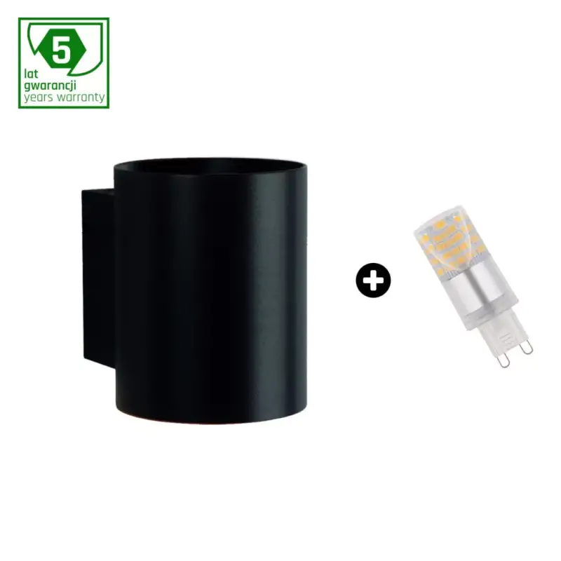 Kihagyhatatlan ajánlat Set 5y warranty - SQUALLA G9 tube black + LED G9 4W CW SLIP006012_WOJ14435 SpectrumLED