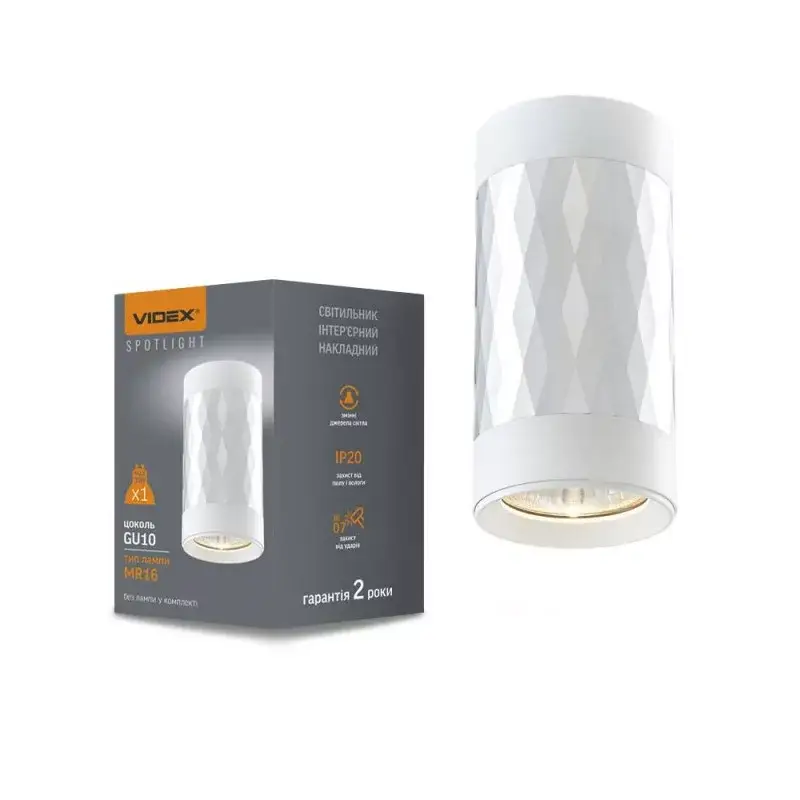 Gyors kiszállítás Ceiling spotlight luminaire VIDEX-GU10-TREVOR-WHITE
