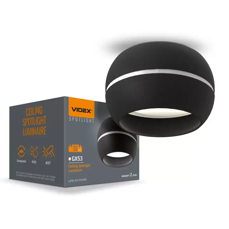 Vedd meg online Ceiling spotlight luminaire VIDEX for GX53 lamp VL-SPF16A-B