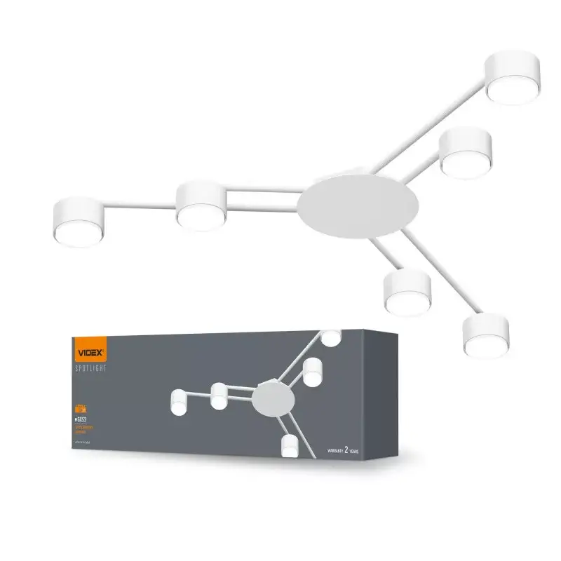 Prémium Ceiling spotlight luminaire VIDEX for 6xGX53 lamp VL-SPF21B-W