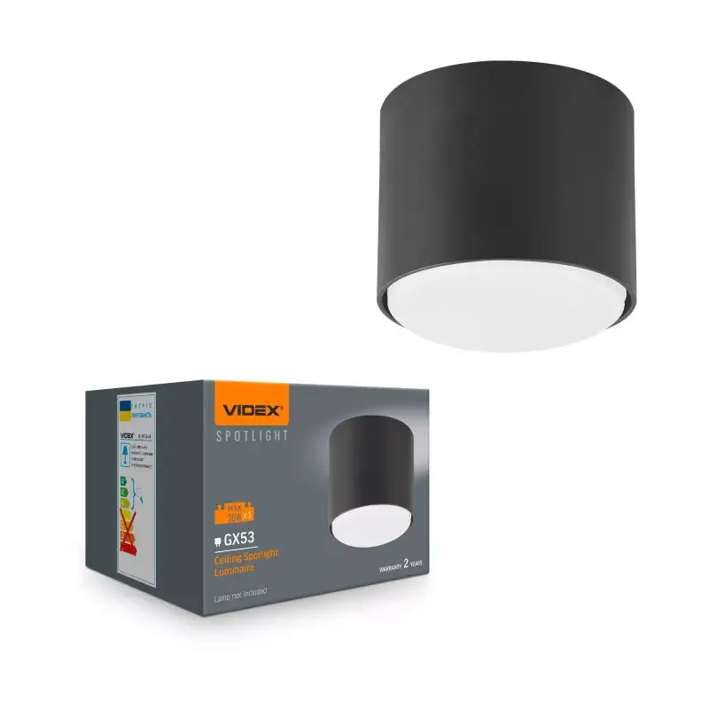 Ceiling spotlight luminaire VIDEX for GX53 lamp VL-SPF26A-B Prémium