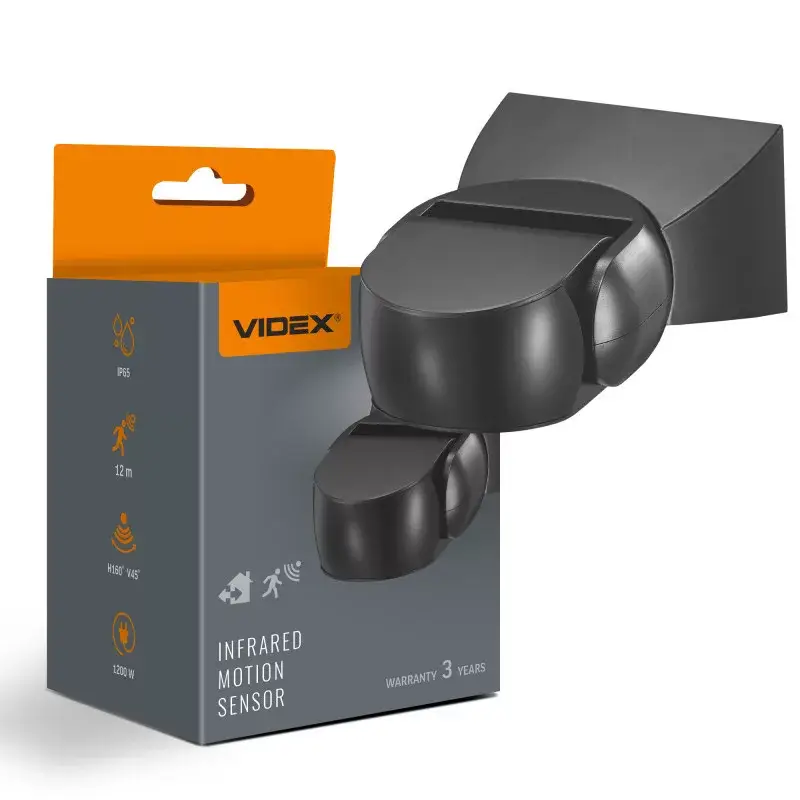 Azonnali szállítás PIR motion and light sensor VIDEX VL-SPW15B 1200W IP65 Black