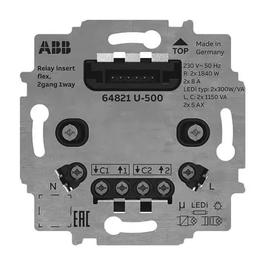ABB Relé betét flex, 2 pólusú 64821 U-500, 2CKA006800A3045 Árcsökkenés