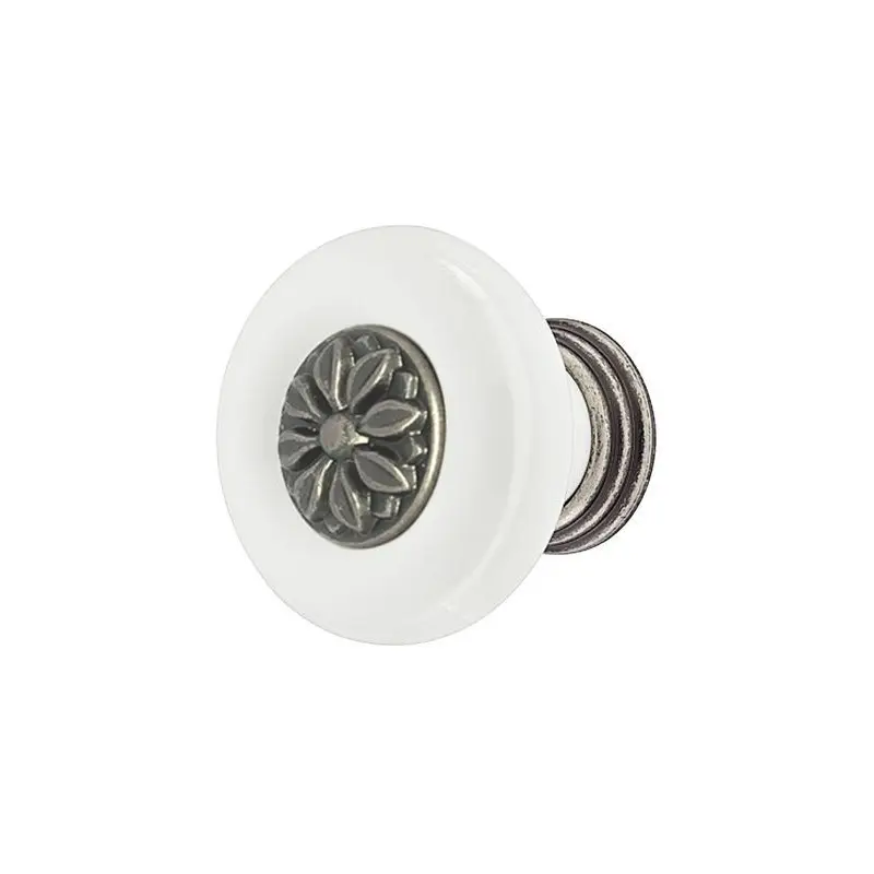 125.74.792 fehér porcelán-antik ón bútorfogantyú 37mm Rendeld meg most