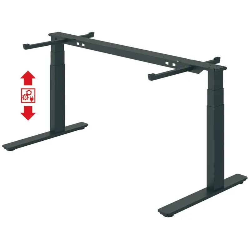 633.50.307 Officys TE651 elektromosan állítható asztalváz 2000x600mm RAL9011 Prémium
